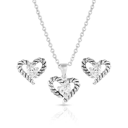 Montana Silversmiths® Women's Flirty Love Crystal Rope Jewelry Set