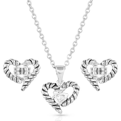 Montana Silversmiths® Women's Flirty Love Crystal Rope Jewelry Set