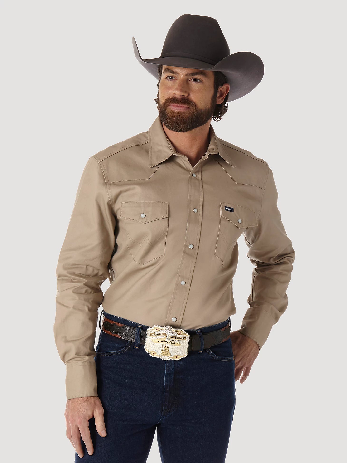 Wrangler® Men's Cowboy Cut® Twill Long Sleeve Snap Front Western Work ...