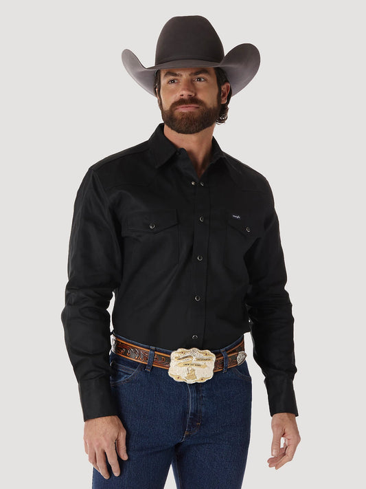 Wrangler® Men's Cowboy Cut® Twill Long Sleeve Snap Front Western Work Shirt