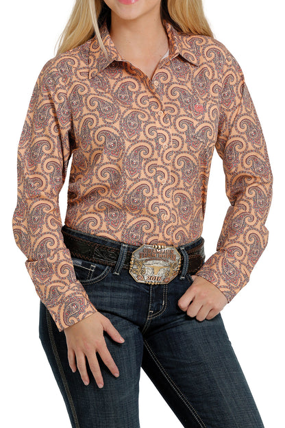 Cinch® Women's Paisley Print Long Sleeve Button Front Western Blouse