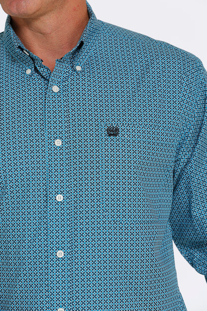 Cinch® Men's Diamond Print Long Sleeve Button Front Western Shirt