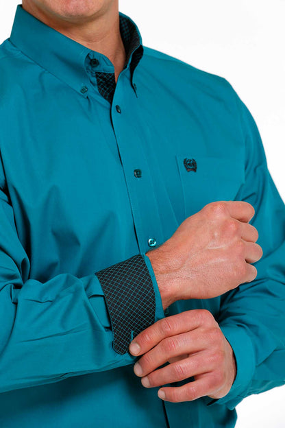Cinch® Men's Solid Teal Long Sleeve Button Front Western Shirt