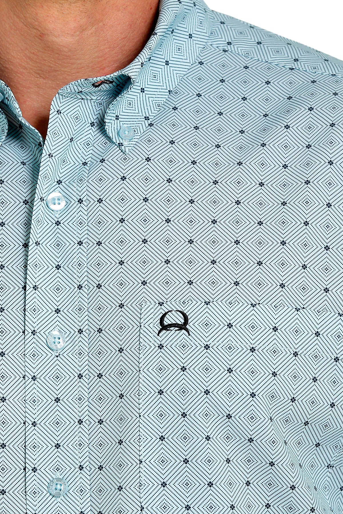 Cinch® Men's Diamond Print Short Sleeve Button Front Western Shirt