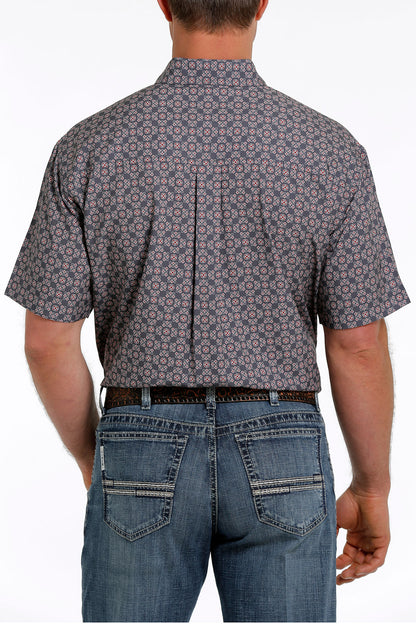 Cinch® Men's ArenaFlex® Grey Print Short Sleeve Button Front Western Shirt