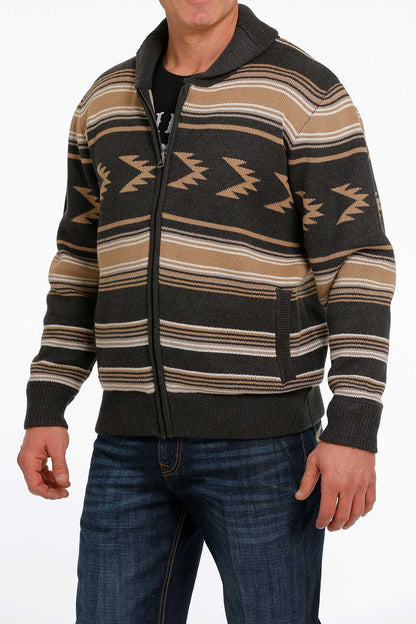 Cinch® Men's Lead Don't Follow Striped Charcoal Zip Front Western Jacket