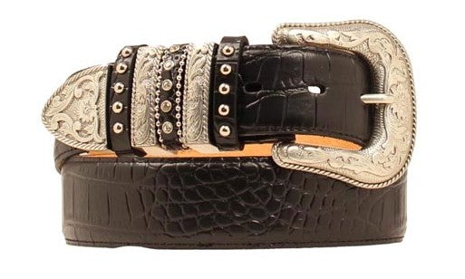 Nocona Women's Croco Multi Keeper Leather Belt