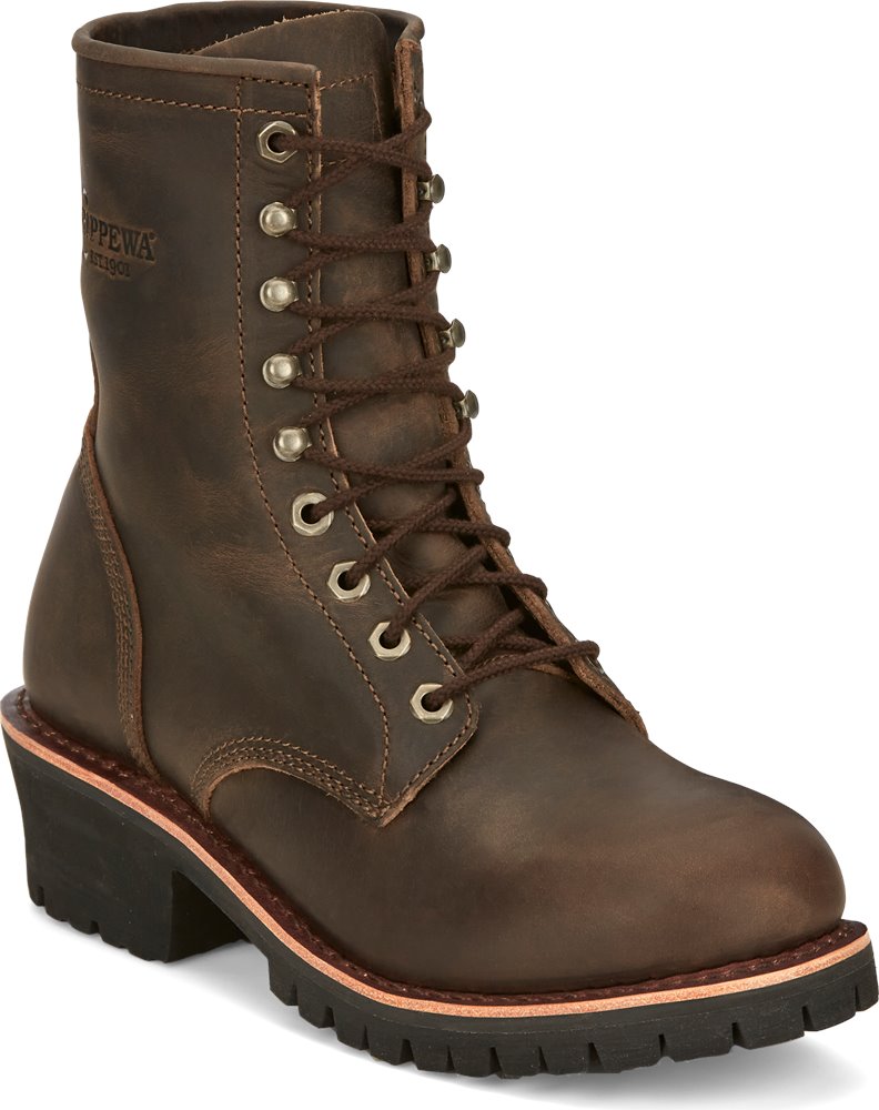 Chippewa® Men's 8" Composite Toe Lace Up Leather Work Boots