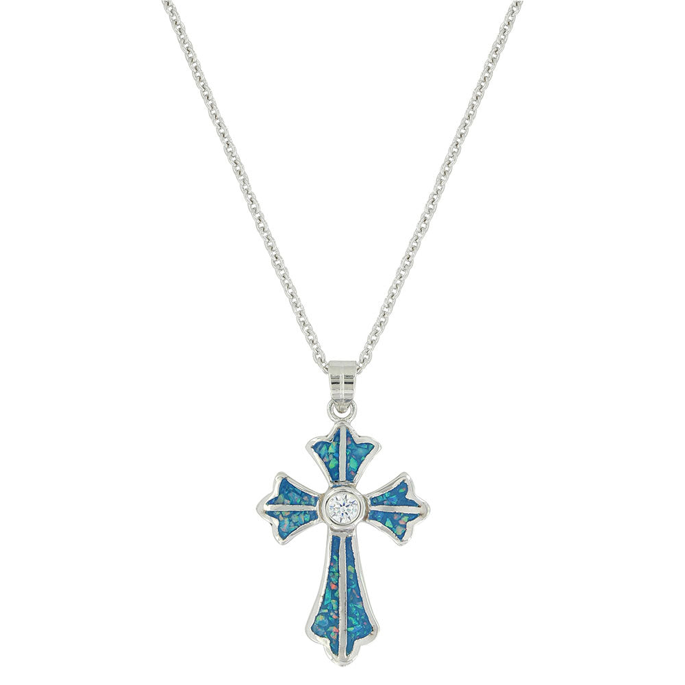 Montana Silversmiths® River of Lights Pond of Faith Cross Necklace