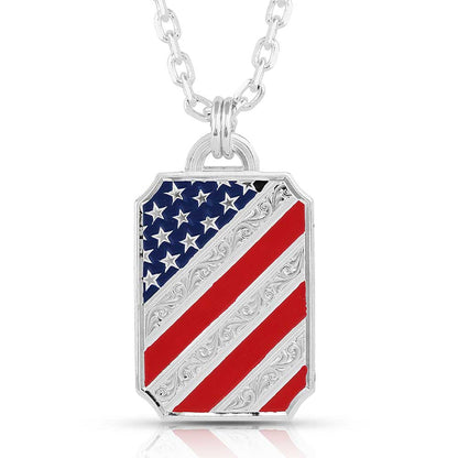 Montana Silversmiths® Men's 28" Stars and Stripes Patriotic Necklace