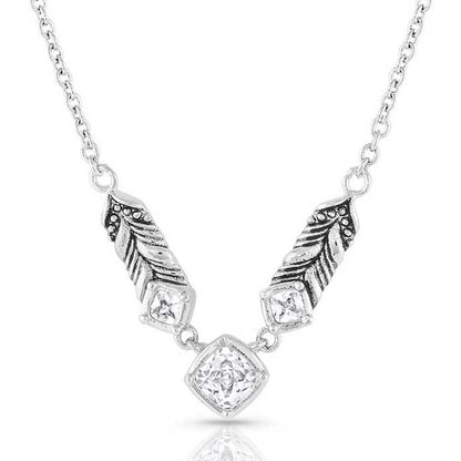 Montana Silversmiths® Women's Sparkling Wheat Crystal Necklace