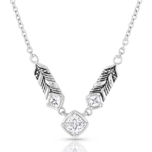 Montana Silversmiths® Women's Sparkling Wheat Crystal Necklace