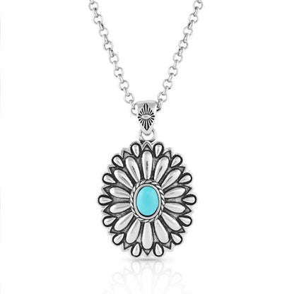 Montana Silversmiths® Women's 19" Sunflower Concho Turquoise Necklace