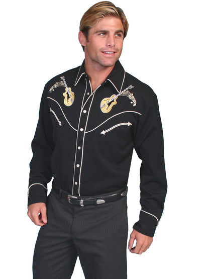 Scully® Men's Rock N Roll Long Sleeve Snap Front Retro Western Shirt