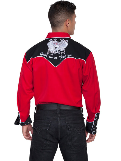 Scully® Men's Hold 'Em Long Sleeve Snap Front Retro Western Shirt