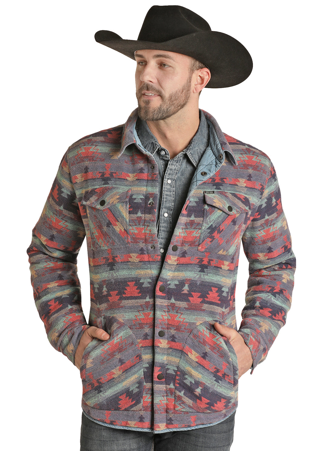 Panhandle Slim® Men's Reversible Aztec Snap Front Western Shirt Jacket