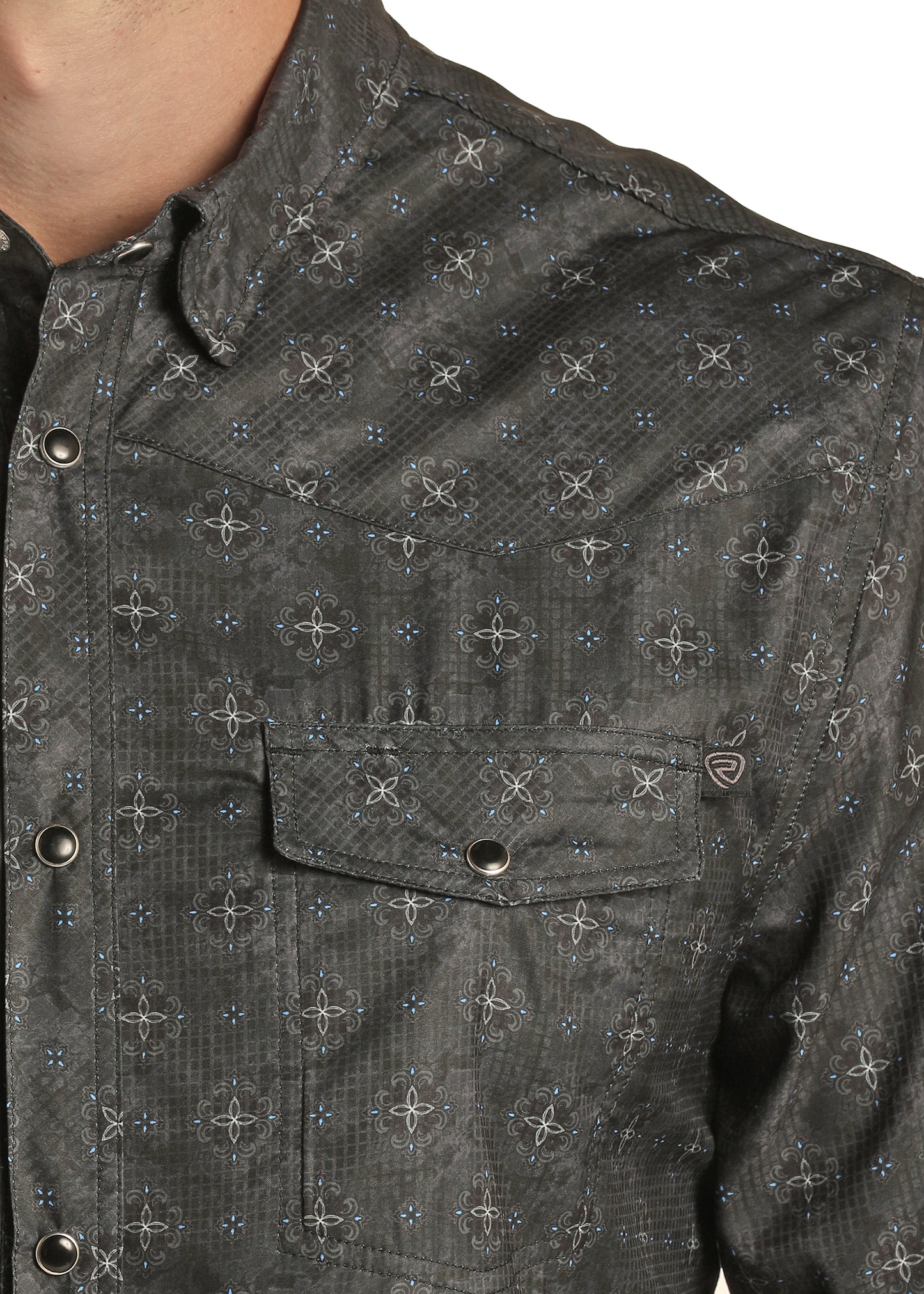 Panhandle Slim® Men's Rock & Roll Medallion Ripstop Long Sleeve Snap Front Western Shirt