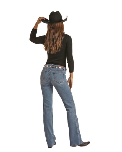 Panhandle Slim® Women's Rock N Roll Light Wash Mid Rise Denim Jeans