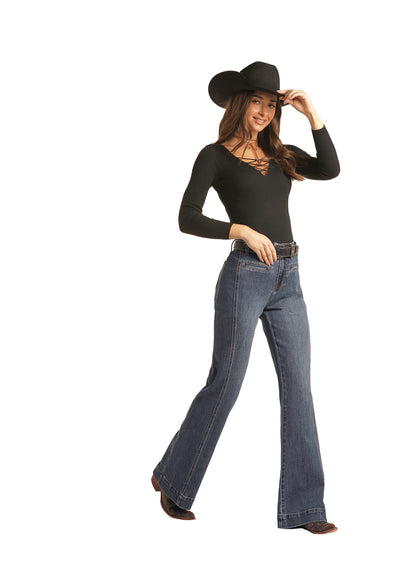 Panhandle Slim® Women's Mid-Rise Bell Bottom Denim Jeans