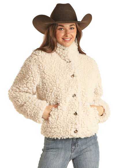 Panhandle Slim® Women's Rock & Roll Button Front Sherpa Western Jacket
