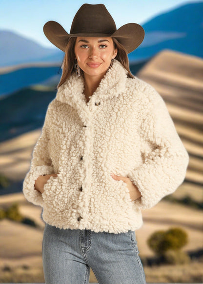 Panhandle Slim® Women's Rock & Roll Button Front Sherpa Western Jacket