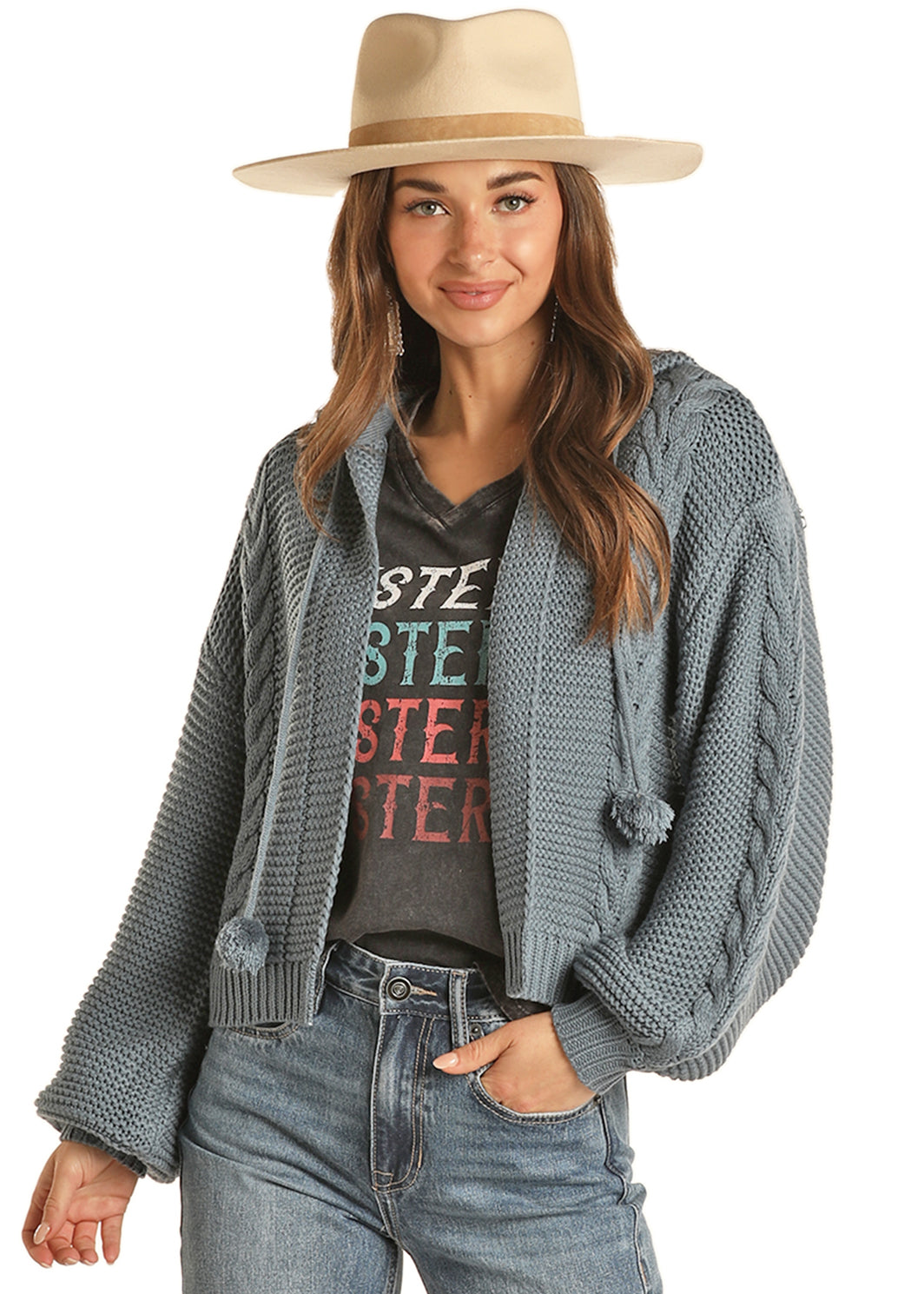 Panhandle Slim® Women's Rock N Roll Solid Hooded Cardigan Sweater