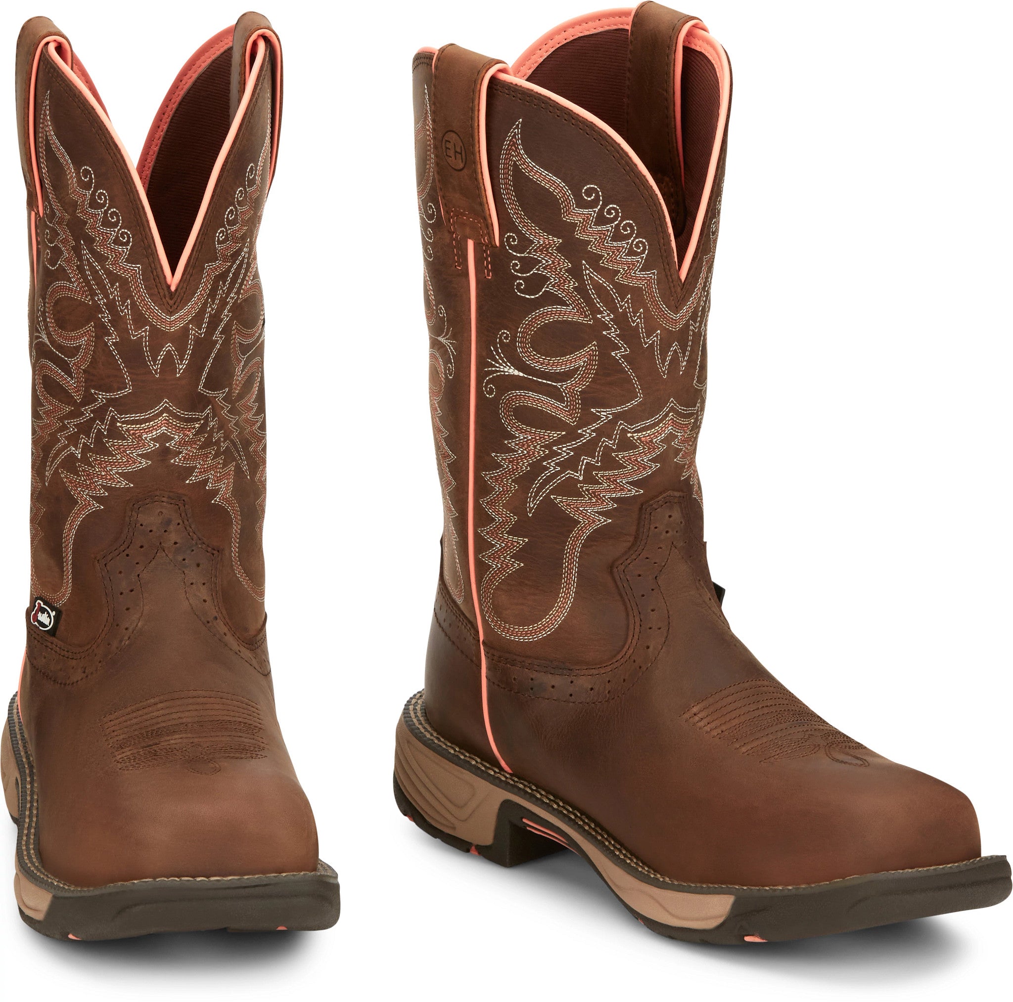 Comp Toe Work Boots Justin® Women's Rush Square Composite Toe Western Work Boot – Solano's ...