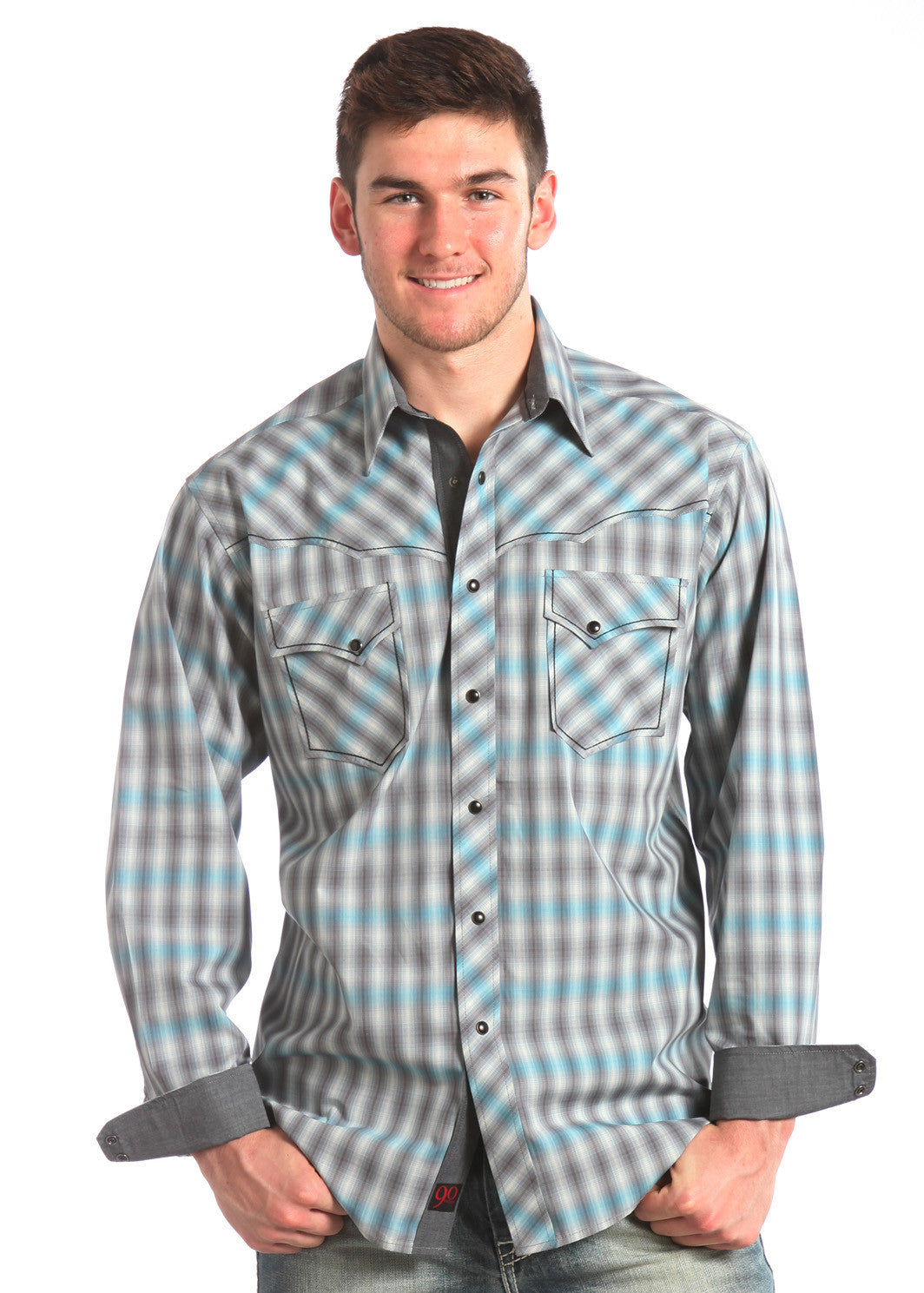 Panhandle Slim Men's Ombre Plaid Traditional Shirt