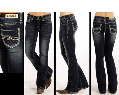 Panhandle Slim® Women's Dark Wash Rock N Roll Mid Rise Denim Jeans