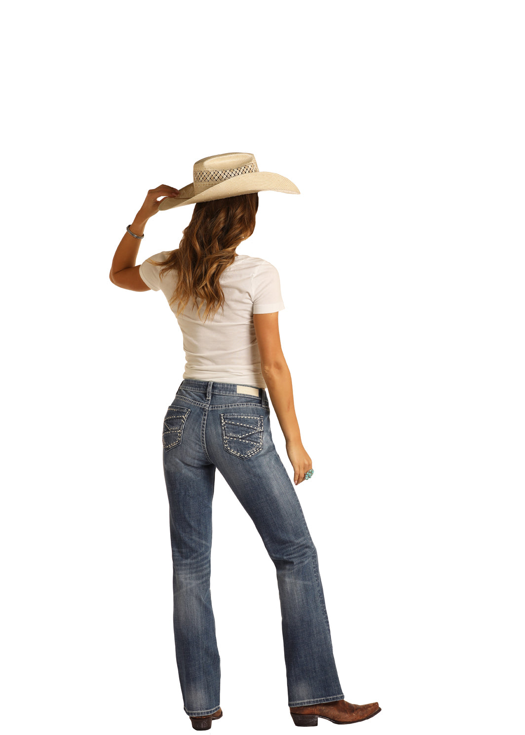 Panhandle Slim® Women's Rock N Roll Stitch Mid Rise Denim Jeans