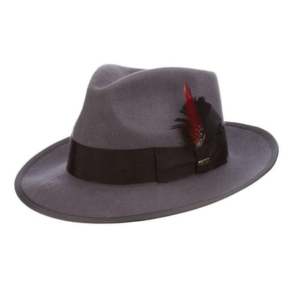 Scala® New Yorker Fedora Wool Felt Hat - Black / Grey