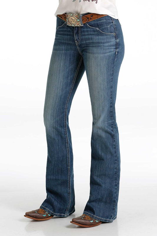 Cruel Girl® Women's Slim Fit Hannah Flare Medium Stone Denim Jeans