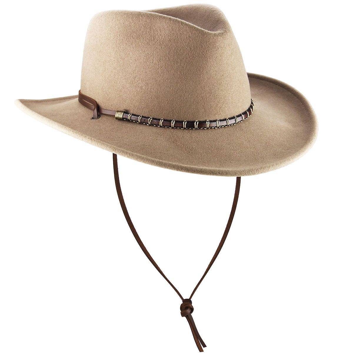 Crushable Brown Felt Western Cowboy Hat - S