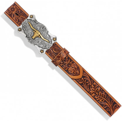 Tony Lama® Kids Little Texas Tooled Leather Western Name Belt