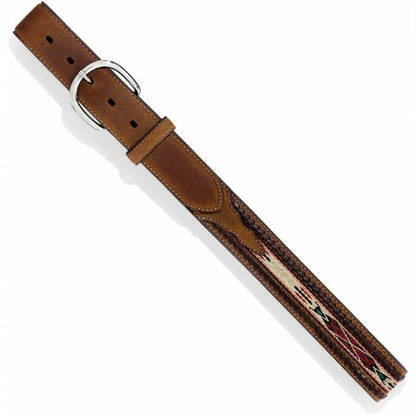 Tony Lama® Men's Lace Edge Rib Leather Belt