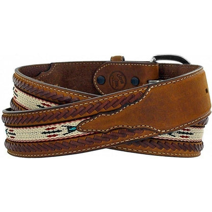 Tony Lama® Men's Lace Edge Rib Leather Belt